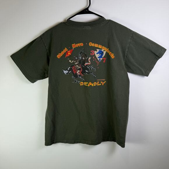 anvil green horse shoot move communicate streetwear mens shirt size Medium - Picture 4 of 7